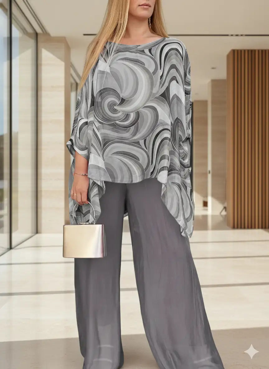 Conjunto Calça e Blusa Chiffon Anamara