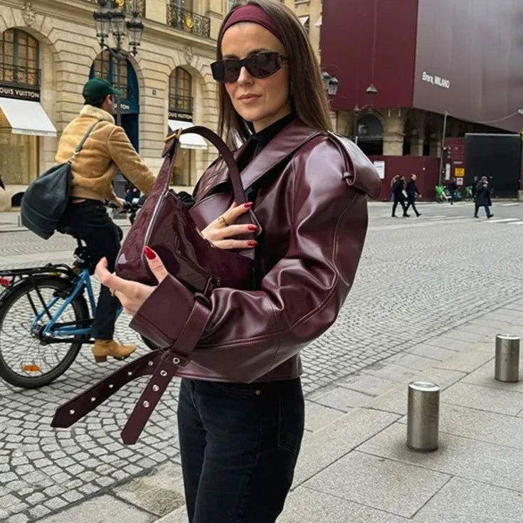 Jaqueta Femme Style Couro Ecológico - Sua Boutique