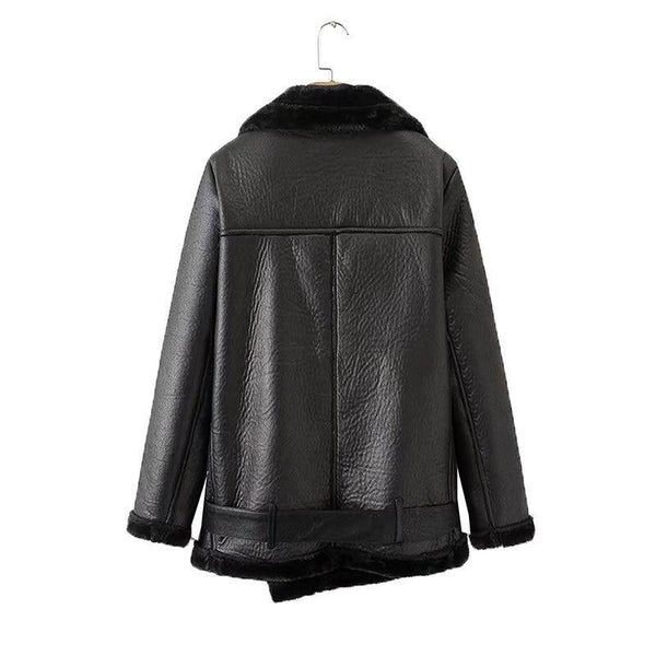 Jaqueta Italian Couro e Pele Carneiro - Ecológico - Sua Boutique