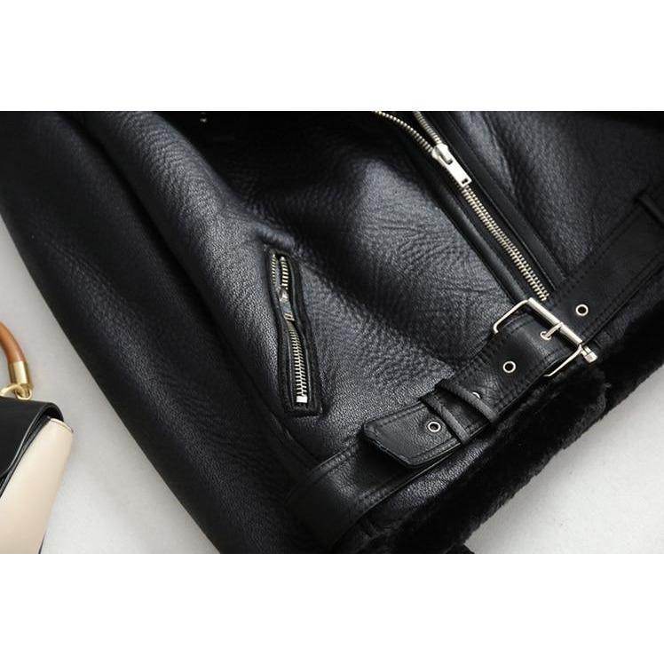 Jaqueta Italian Couro e Pele Carneiro - Ecológico - Sua Boutique