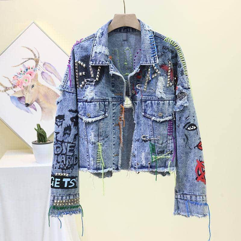 Jaqueta Jeans Fashion Destroyed - Sua Boutique