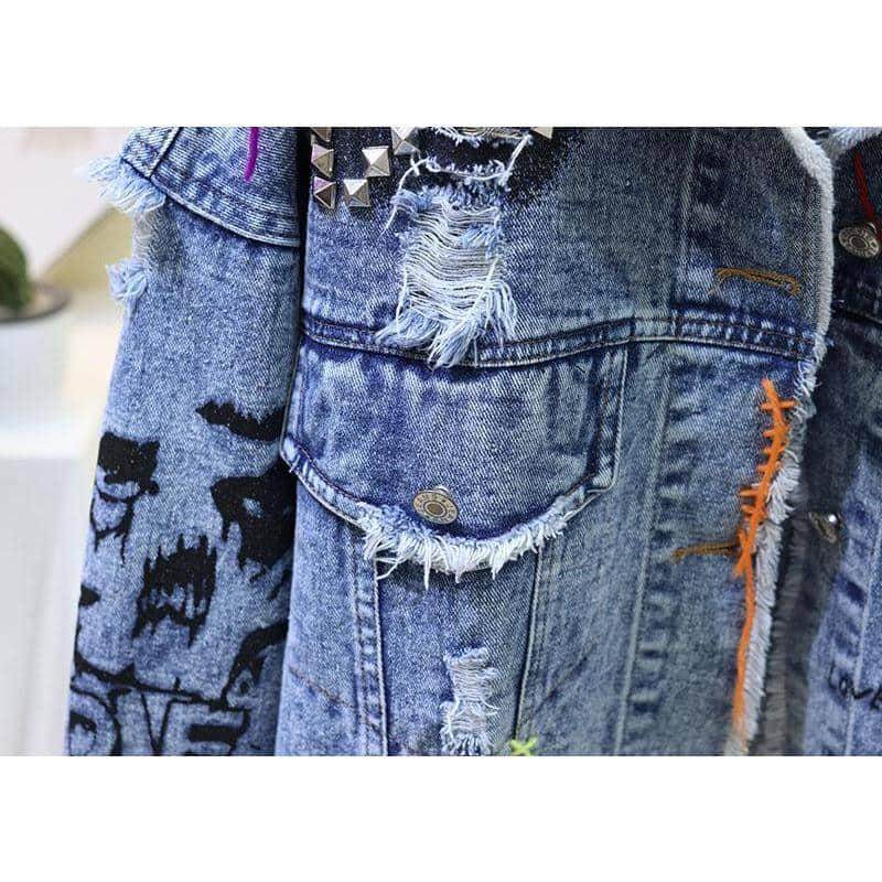 Jaqueta Jeans Fashion Destroyed - Sua Boutique