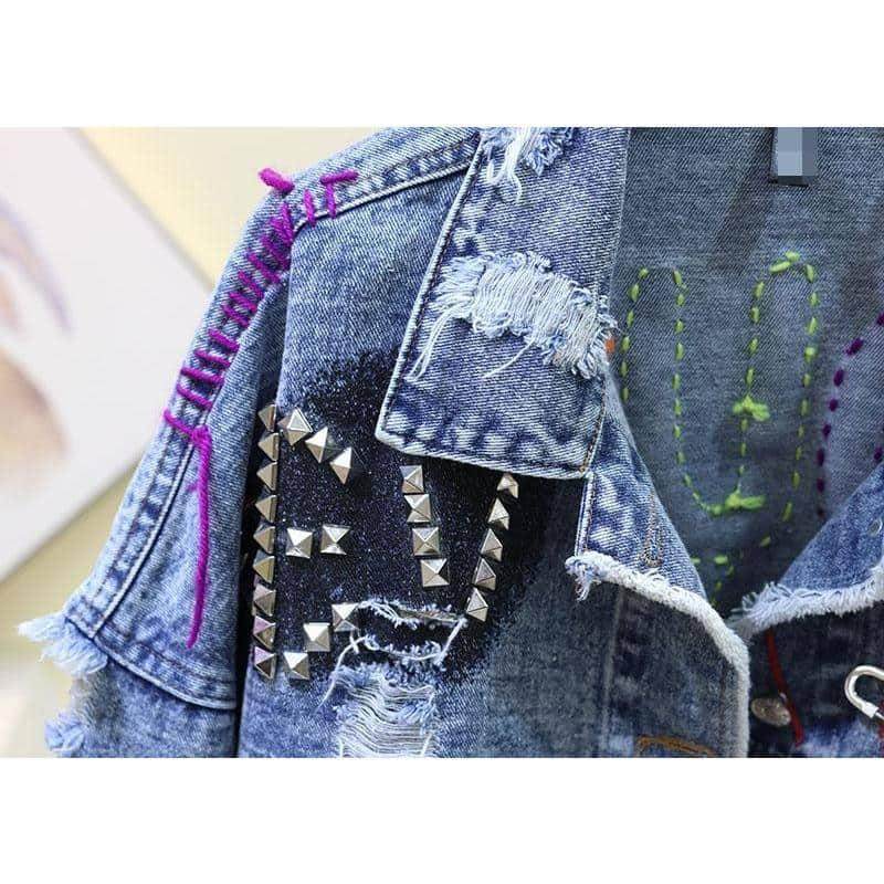 Jaqueta Jeans Fashion Destroyed - Sua Boutique