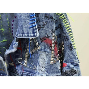 Jaqueta Jeans Fashion Destroyed use o cupom PRIMEIRACOMPRA e garanta 12%OFF