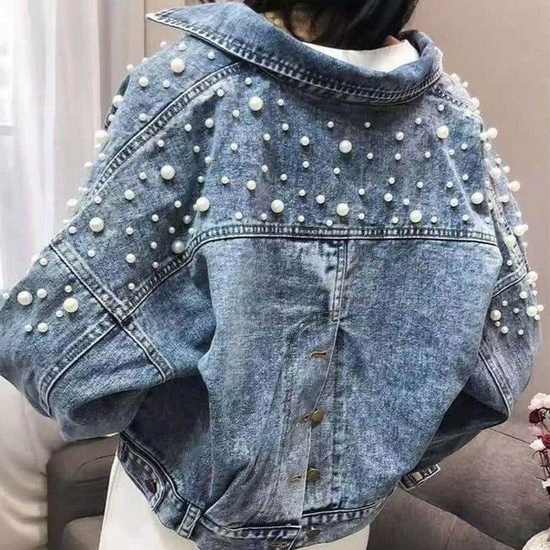 Jaqueta Jeans Pérolas - Sua Boutique