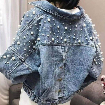 Jaqueta Jeans Pérolas - Sua Boutique