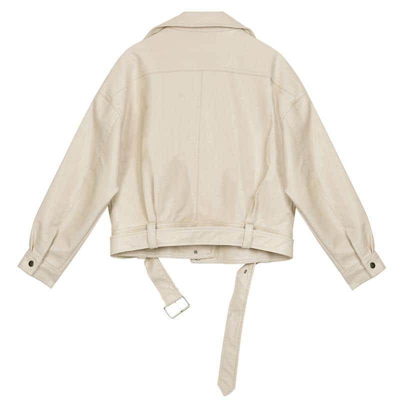 Jaqueta OffWhite Couro Ecológico - Sua Boutique