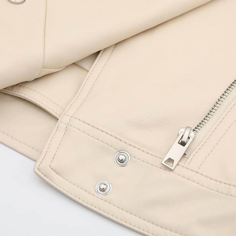 Jaqueta OffWhite Couro Ecológico - Sua Boutique