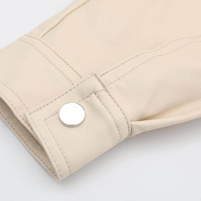 Jaqueta OffWhite Couro Ecológico - Sua Boutique
