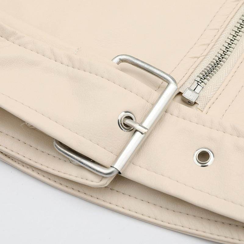 Jaqueta OffWhite Couro Ecológico - Sua Boutique