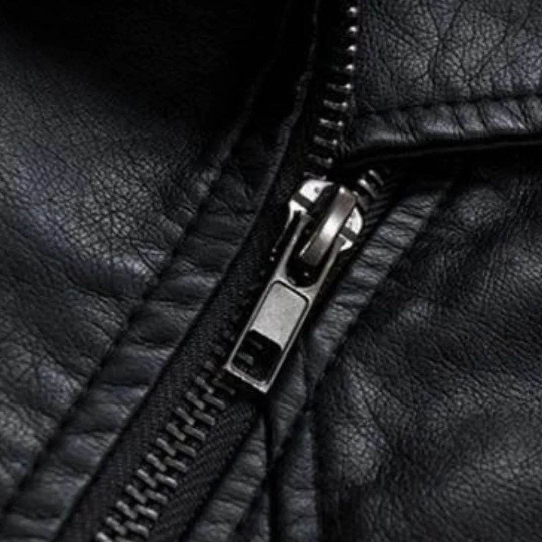 Jaqueta Ziper Diagonal Couro Ecológico - Sua Boutique