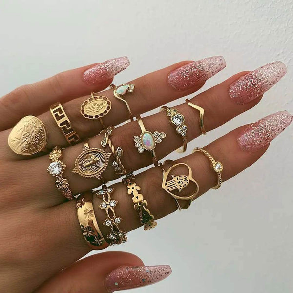 Kit 15 Anéis Glamour - Sua Boutique