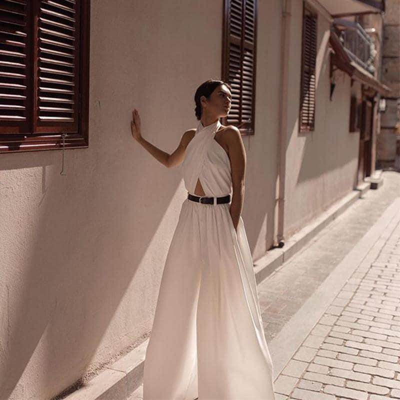 Macacão Pantalona- Decote Cruzado - Sua Boutique