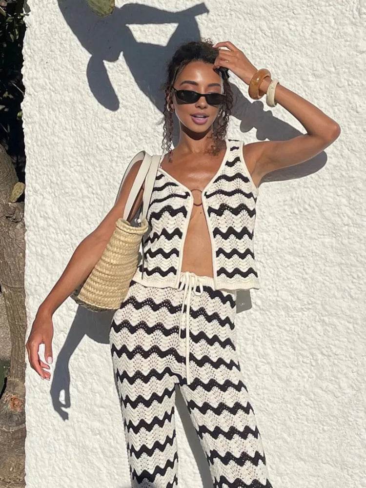 Conjunto Calça e Colete Waves - Sua Boutique