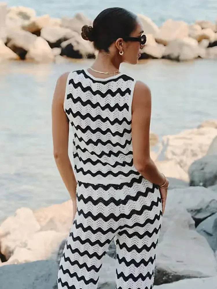 Conjunto Calça e Colete Waves - Sua Boutique