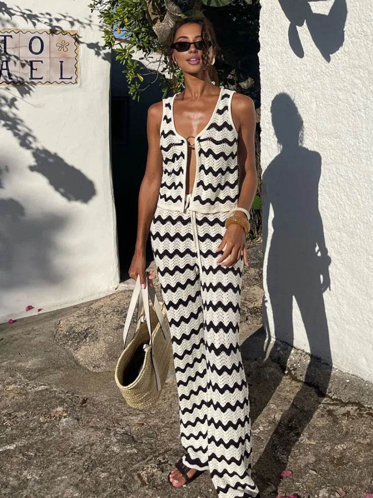 Conjunto Calça e Colete Waves - Sua Boutique