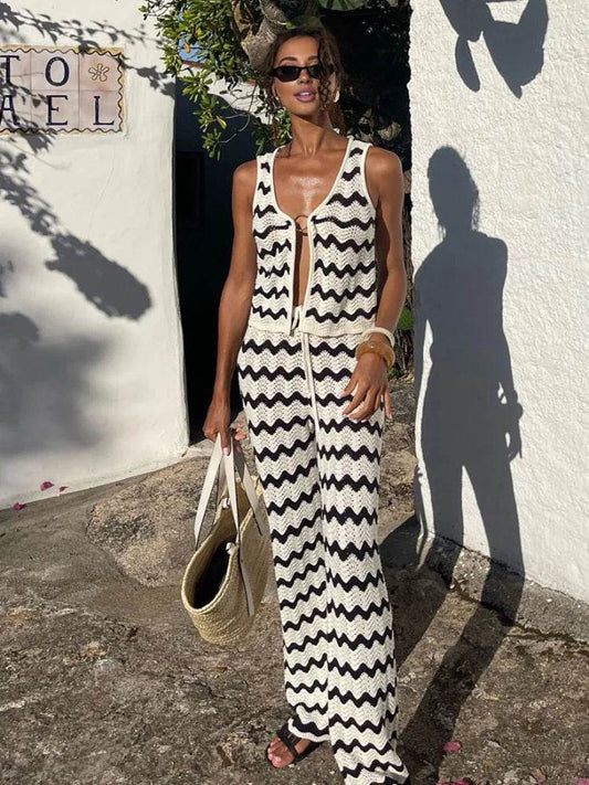 Conjunto Calça e Colete Waves - Sua Boutique