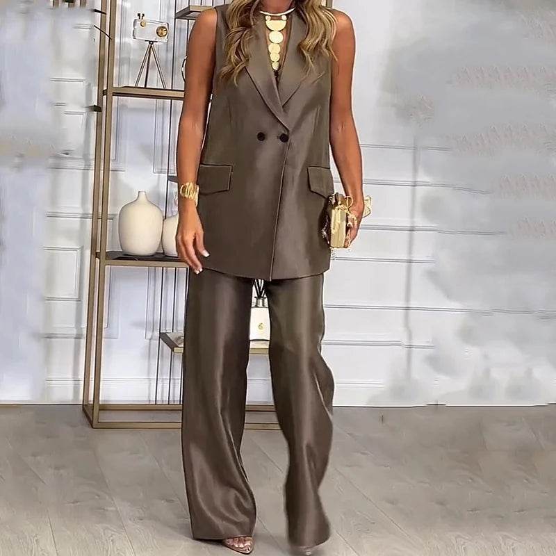 Conjunto Calça e Colete Brown - Sua Boutique