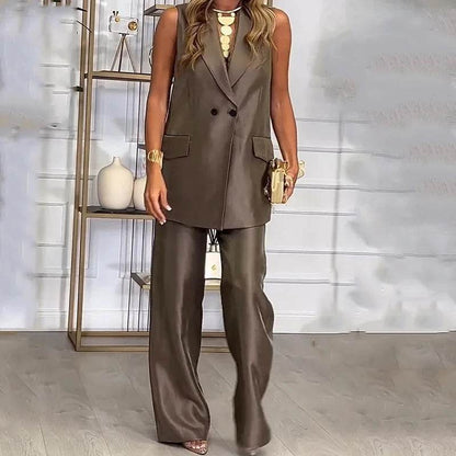 Conjunto Calça e Colete Brown - Sua Boutique