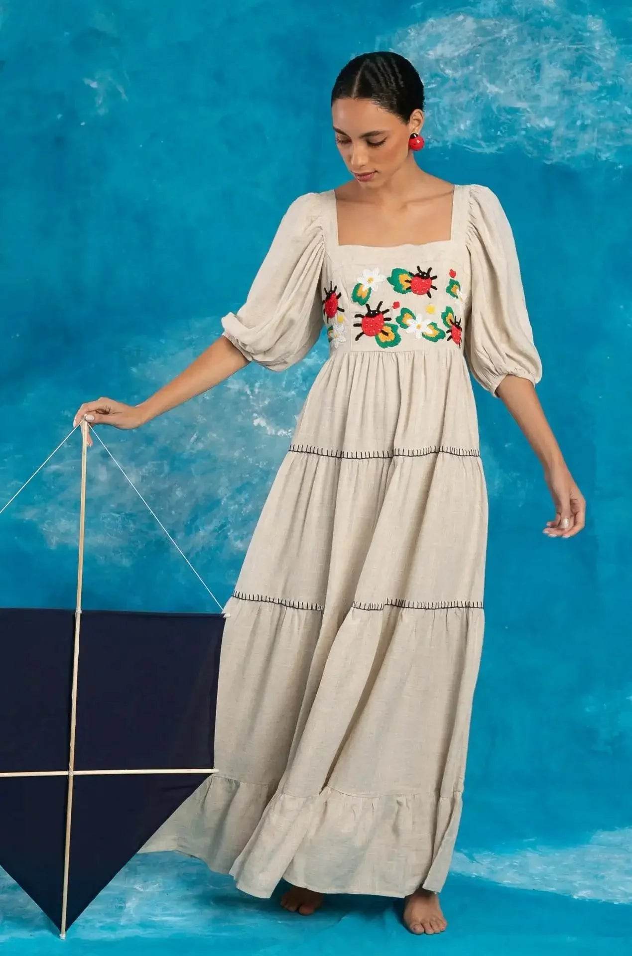 Vestido Boho Bordado - Sua Boutique