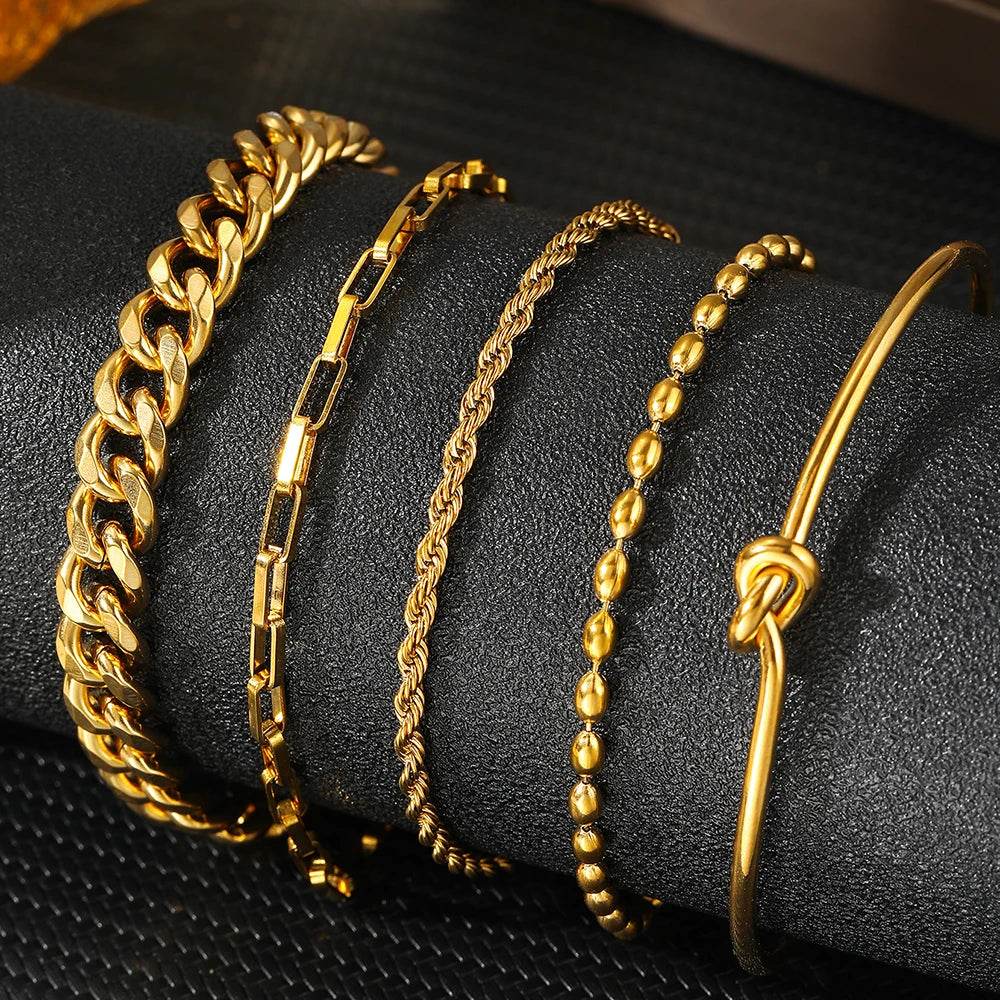Mix Pulseiras trançadas Lorena Banhado em Ouro 18K - Sua Boutique