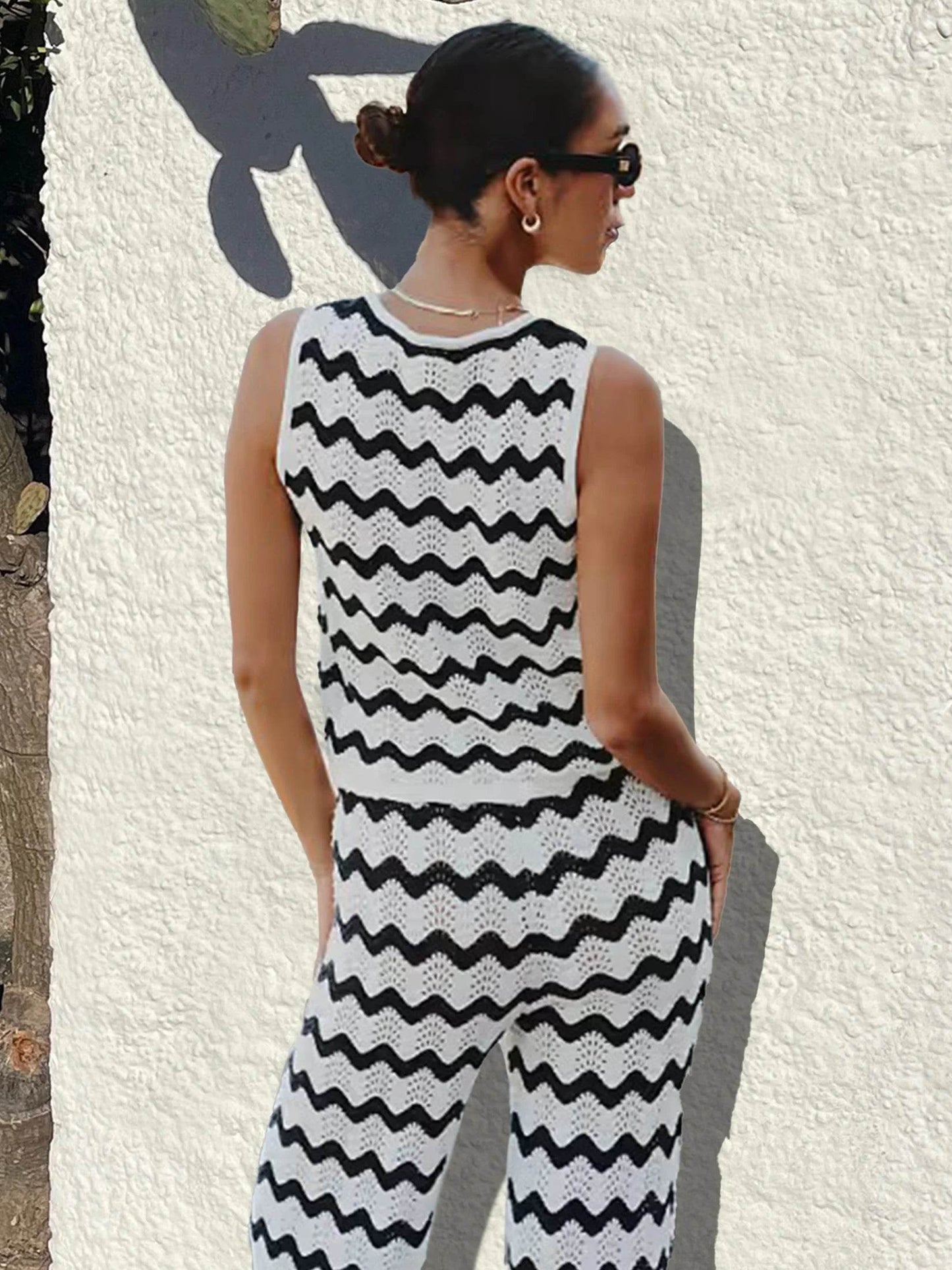 Conjunto Calça e Colete Waves - Sua Boutique