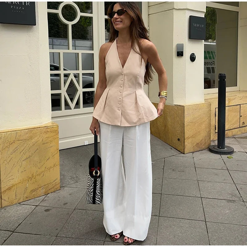 Conjunto Calça e Top Frente Única Martina