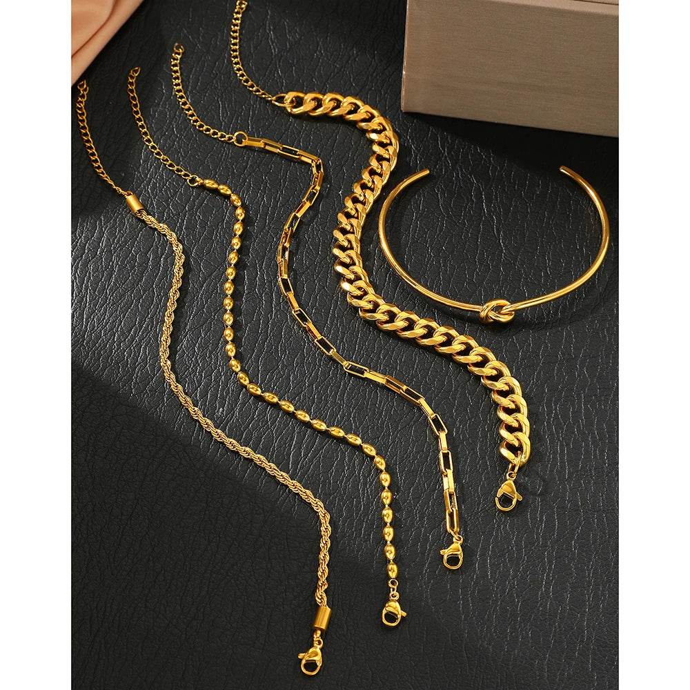 Mix Pulseiras trançadas Lorena Banhado em Ouro 18K - Sua Boutique