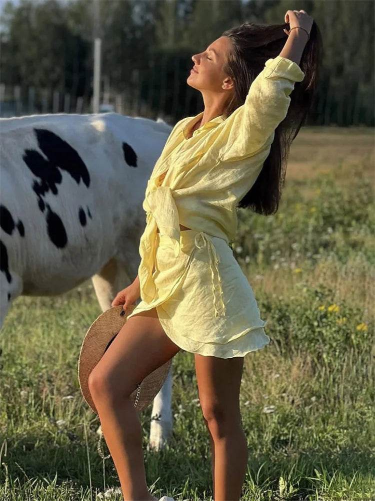 Conjunto Camisa e Saia Babado Summer - Sua Boutique