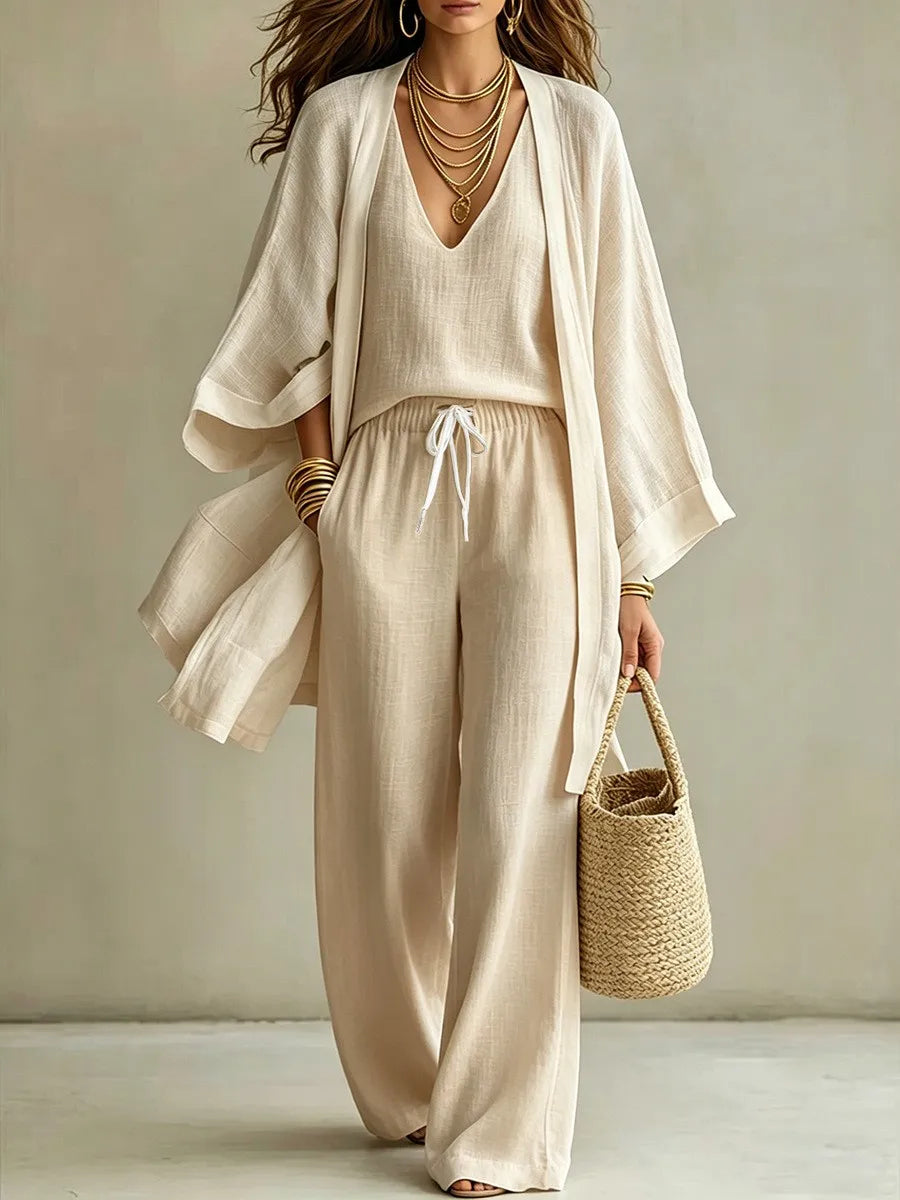 Conjunto 3 peças Calça, Blusa e Cardigan Atlanta