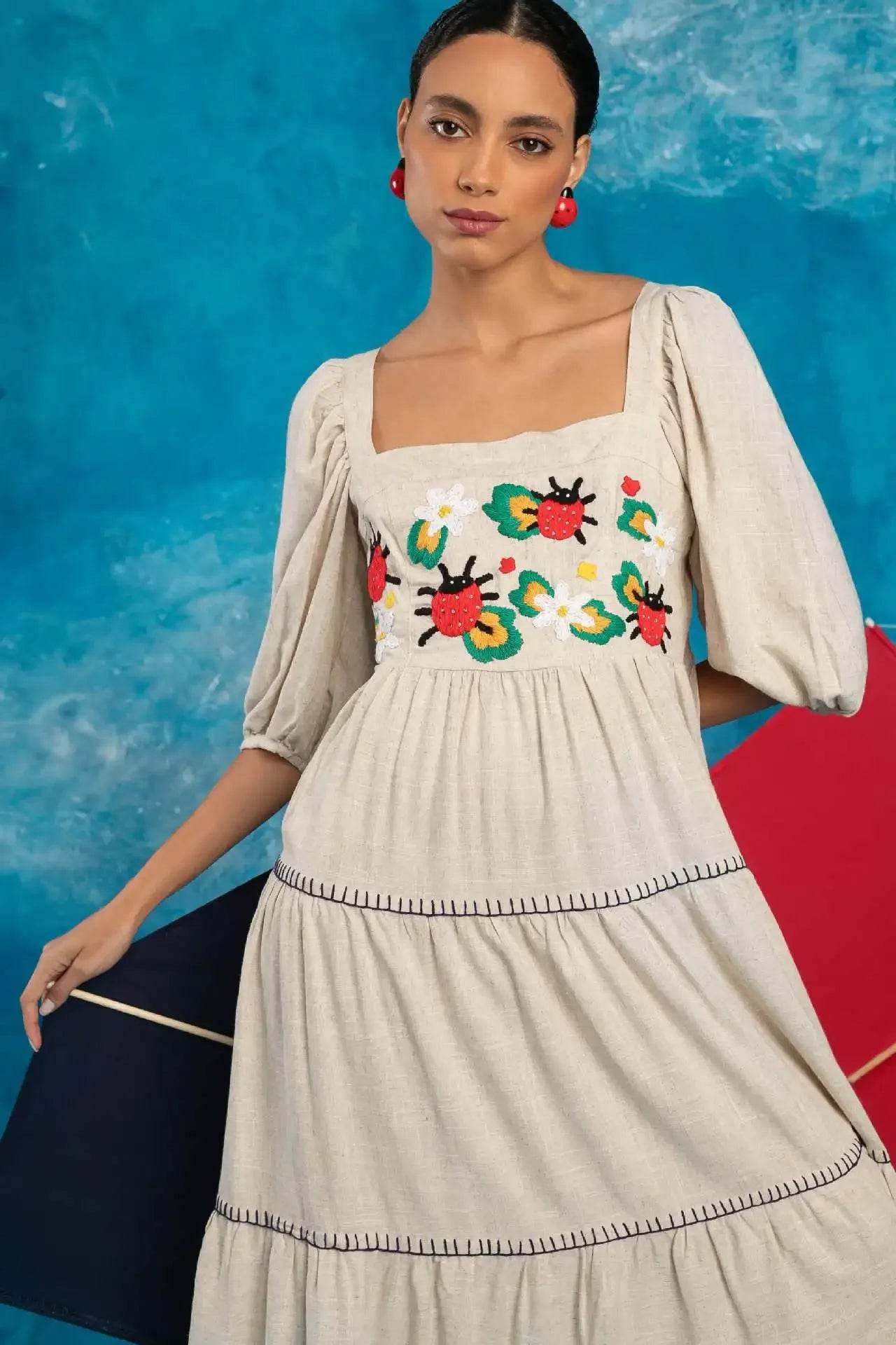 Vestido Boho Bordado - Sua Boutique