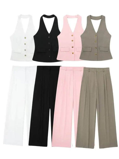 Conjunto Calça e Colete Frente Única Zuza - Sua Boutique