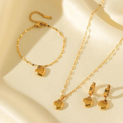 Conjunto Colar,pulseira,brinco Amanda Banhado em Ouro 18K - Sua Boutique