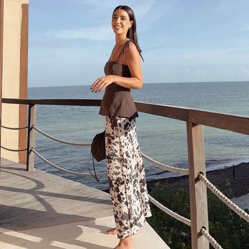 Saia Midi Cow Print - Sua Boutique