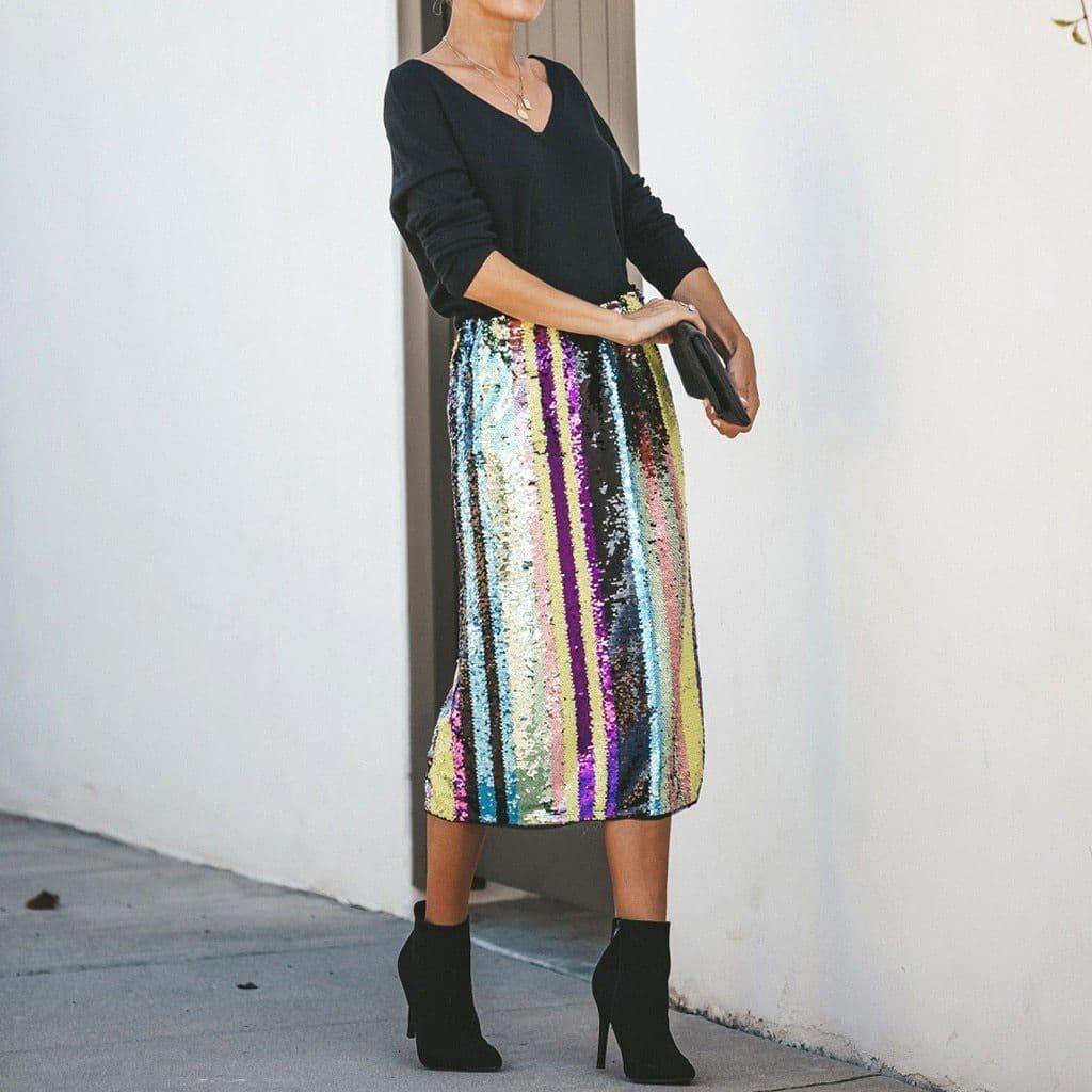 Saia Listras Shine - Sua Boutique