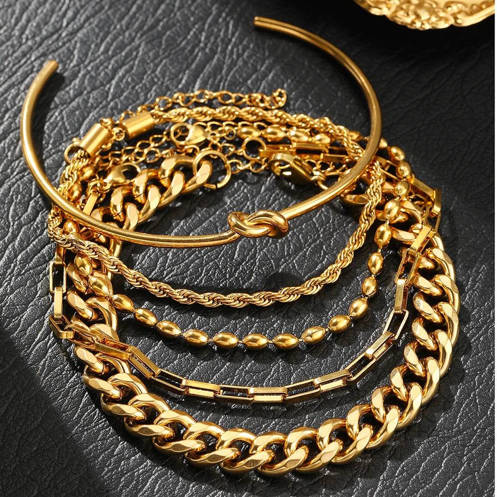 Mix Pulseiras trançadas Lorena Banhado em Ouro 18K - Sua Boutique
