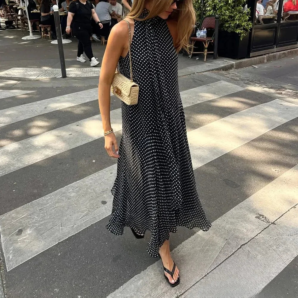 Vestido Long Poá Karen - Sua Boutique