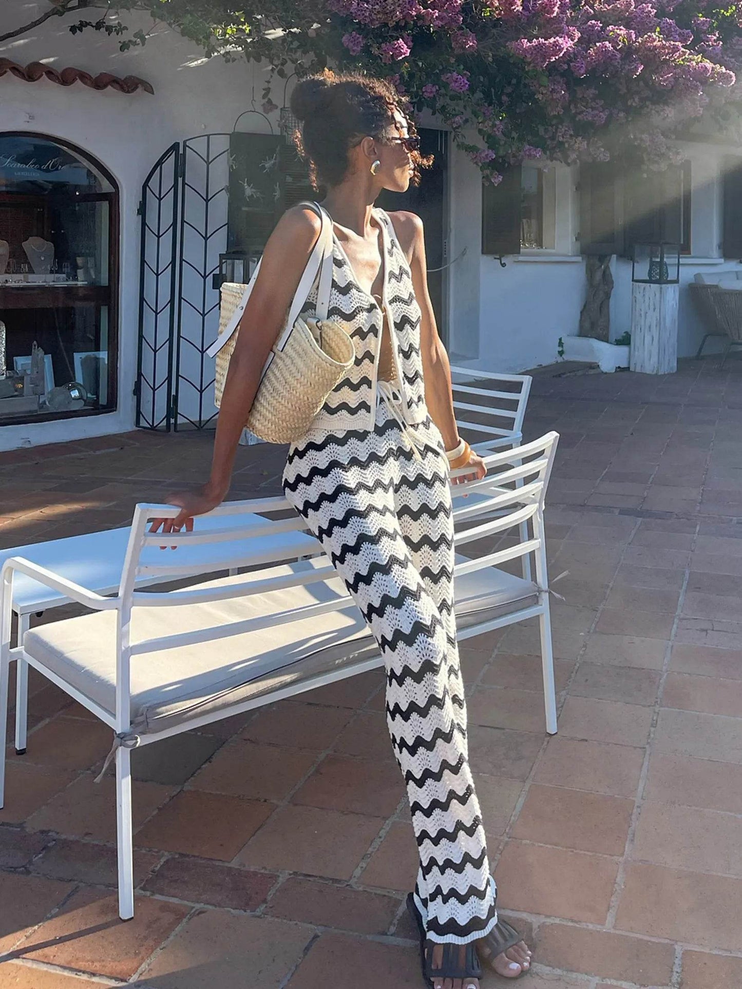 Conjunto Calça e Colete Waves - Sua Boutique