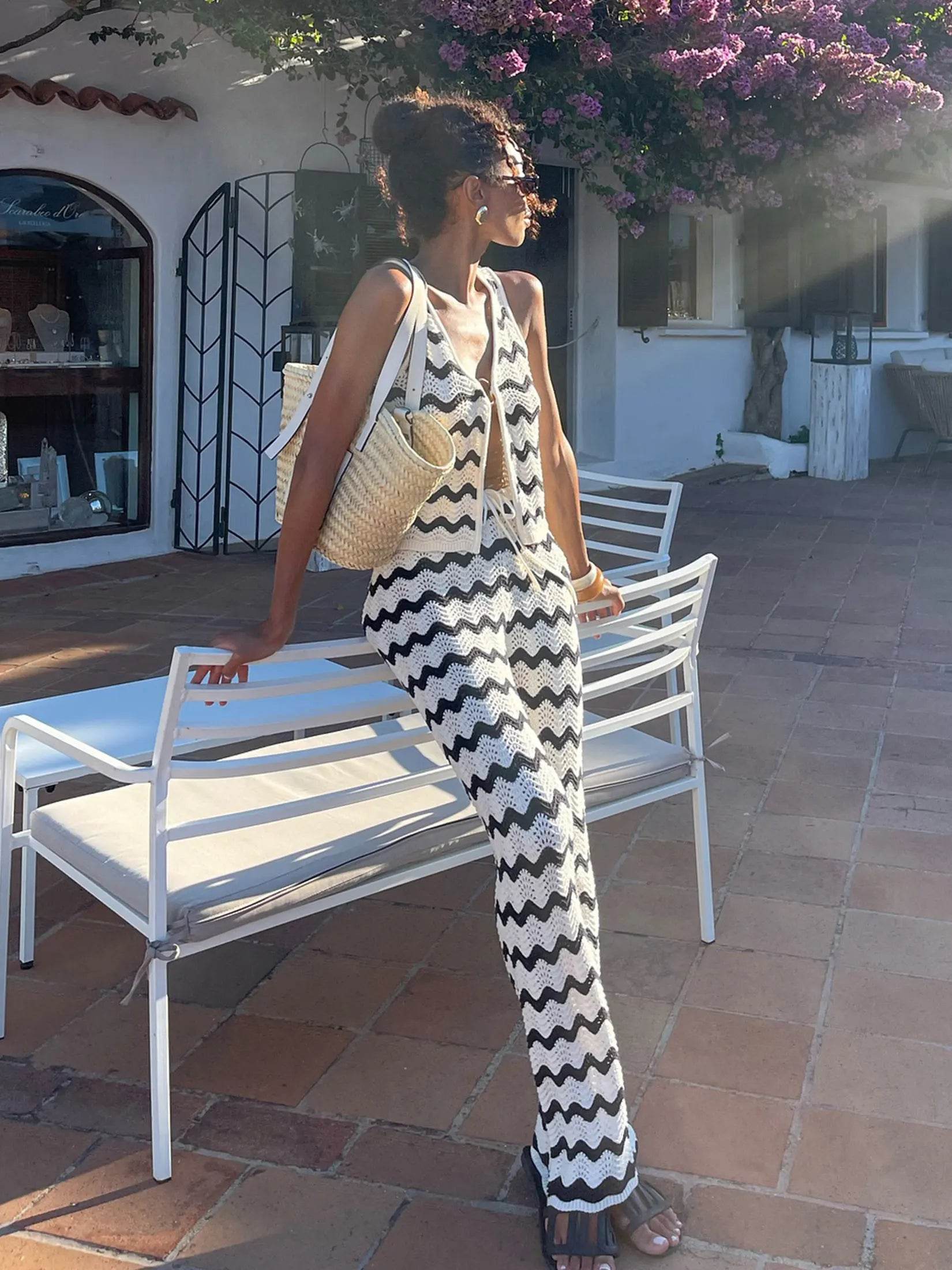 Conjunto Calça e Colete Waves - Sua Boutique