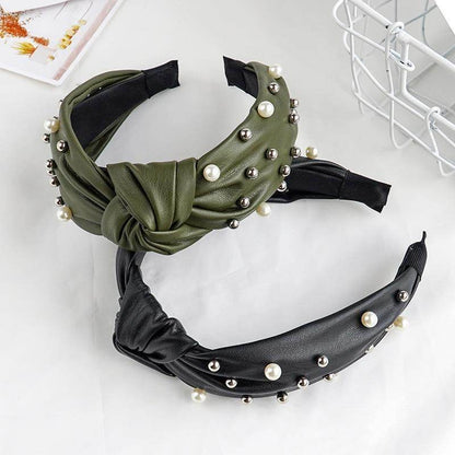 Tiara Couro Pérolas - Sua Boutique