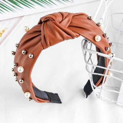 Tiara Couro Pérolas - Sua Boutique