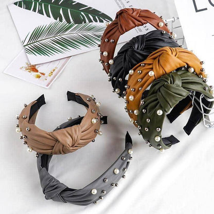 Tiara Couro Pérolas - Sua Boutique