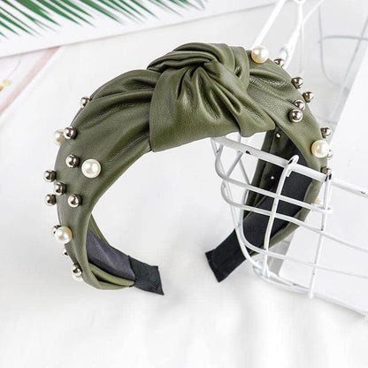 Tiara Couro Pérolas - Sua Boutique