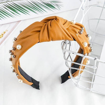 Tiara Couro Pérolas - Sua Boutique