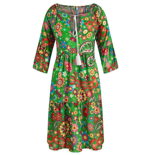 Vestido Boho Estampado - Sua Boutique