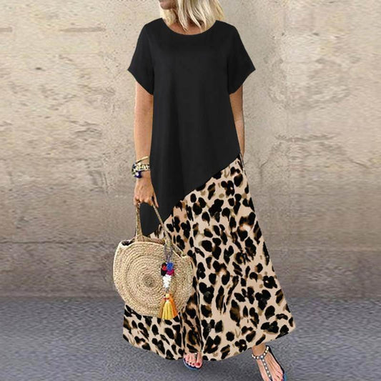 Vestido Detalhe Animal Print - Sua Boutique