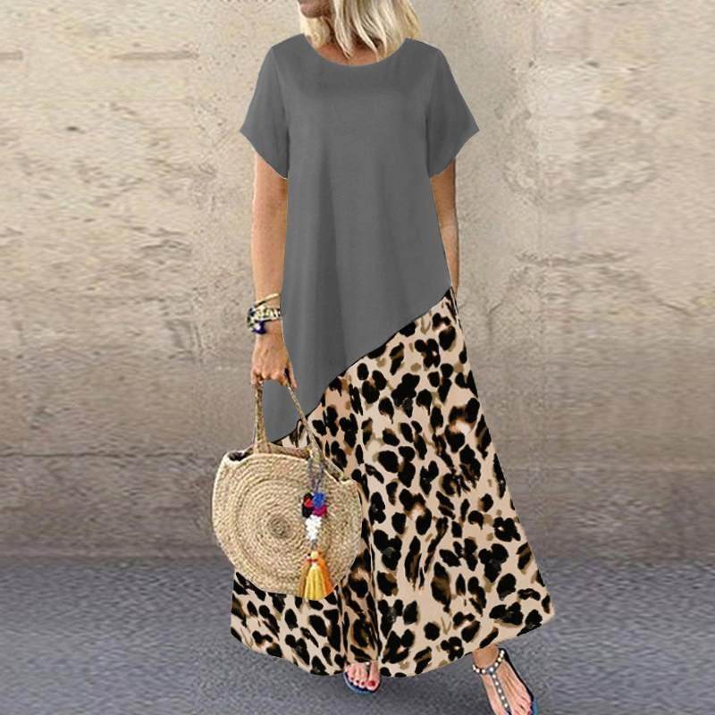 Vestido Detalhe Animal Print - Sua Boutique