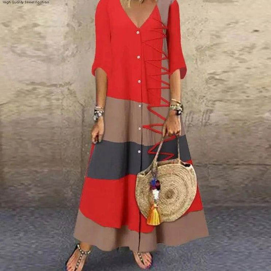 Vestido Étnico Tricolor - Sua Boutique