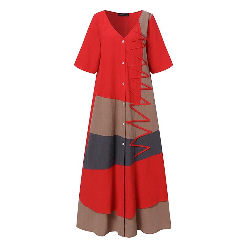 Vestido Étnico Tricolor use o cupom PRIMEIRACOMPRA e garanta 12%OFF
