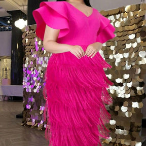 Vestido Franjas Pink Plus use o cupom PRIMEIRACOMPRA e garanta 12%OFF